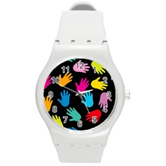 All Over Hands Round Plastic Sport Watch (m) by ImpressiveMoments