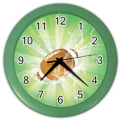 American Football  Color Wall Clocks by FantasyWorld7