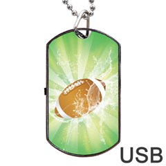 American Football  Dog Tag Usb Flash (one Side)