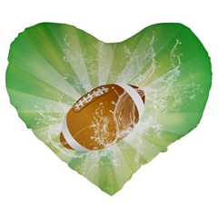 American Football  Large 19  Premium Heart Shape Cushions