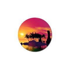 Wonderful Sunset Over The Island Golf Ball Marker (4 Pack) by FantasyWorld7