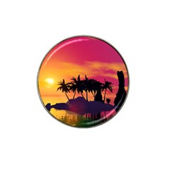 Wonderful Sunset Over The Island Hat Clip Ball Marker (4 Pack) by FantasyWorld7