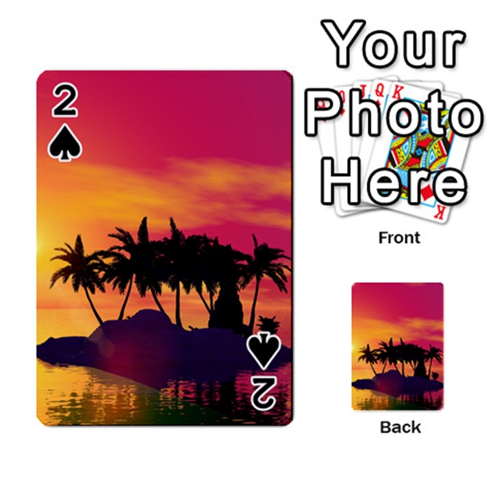 Wonderful Sunset Over The Island Playing Cards 54 Designs 