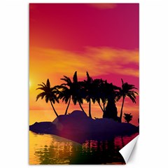 Wonderful Sunset Over The Island Canvas 12  X 18  