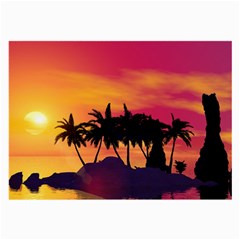 Wonderful Sunset Over The Island Large Glasses Cloth