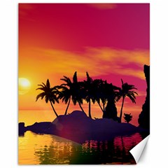 Wonderful Sunset Over The Island Canvas 11  X 14   by FantasyWorld7