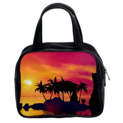 Wonderful Sunset Over The Island Classic Handbags (2 Sides) by FantasyWorld7