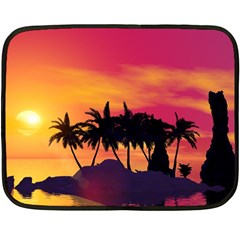 Wonderful Sunset Over The Island Fleece Blanket (mini)