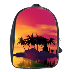 Wonderful Sunset Over The Island School Bags(large)  by FantasyWorld7