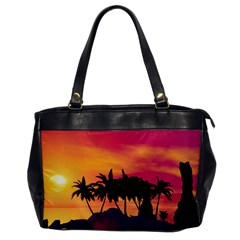 Wonderful Sunset Over The Island Office Handbags