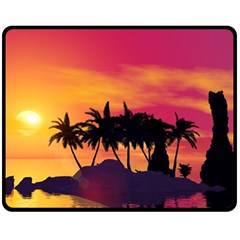 Wonderful Sunset Over The Island Fleece Blanket (medium) 