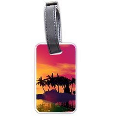 Wonderful Sunset Over The Island Luggage Tags (one Side)  by FantasyWorld7