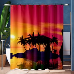 Wonderful Sunset Over The Island Shower Curtain 60  X 72  (medium) 