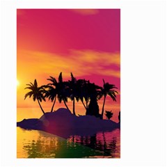 Wonderful Sunset Over The Island Small Garden Flag (two Sides)