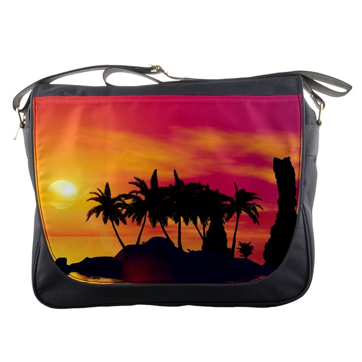 Wonderful Sunset Over The Island Messenger Bags