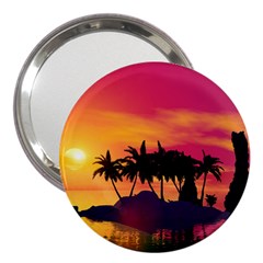 Wonderful Sunset Over The Island 3  Handbag Mirrors