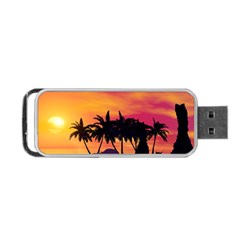 Wonderful Sunset Over The Island Portable Usb Flash (one Side) by FantasyWorld7