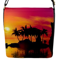 Wonderful Sunset Over The Island Flap Messenger Bag (s) by FantasyWorld7