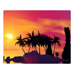 Wonderful Sunset Over The Island Double Sided Flano Blanket (large) 