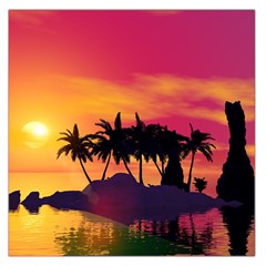 Wonderful Sunset Over The Island Large Satin Scarf (square)