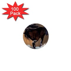 Beautiful Horse With Water Splash 1  Mini Magnets (100 Pack) 