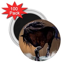 Beautiful Horse With Water Splash 2 25  Magnets (100 Pack) 