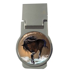 Beautiful Horse With Water Splash Money Clips (round)  by FantasyWorld7