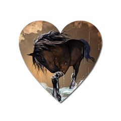 Beautiful Horse With Water Splash Heart Magnet