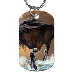 Beautiful Horse With Water Splash Dog Tag (two Sides)