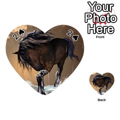 Beautiful Horse With Water Splash Playing Cards 54 (heart)  by FantasyWorld7