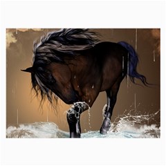 Beautiful Horse With Water Splash Large Glasses Cloth