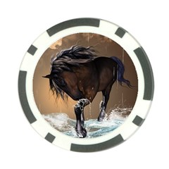 Beautiful Horse With Water Splash Poker Chip Card Guards