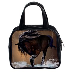 Beautiful Horse With Water Splash Classic Handbags (2 Sides) by FantasyWorld7