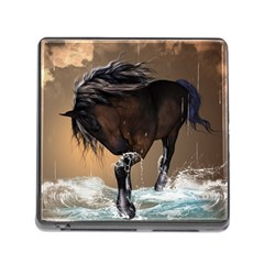 Beautiful Horse With Water Splash Memory Card Reader (square)