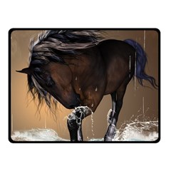 Beautiful Horse With Water Splash Fleece Blanket (small)