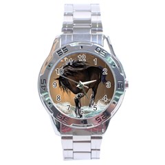 Beautiful Horse With Water Splash Stainless Steel Men s Watch by FantasyWorld7