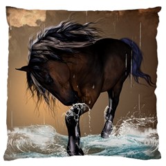 Beautiful Horse With Water Splash Large Cushion Cases (two Sides) 