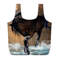 Beautiful Horse With Water Splash Full Print Recycle Bags (l) 