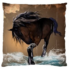 Beautiful Horse With Water Splash Standard Flano Cushion Cases (one Side) 