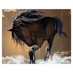 Beautiful Horse With Water Splash Double Sided Flano Blanket (medium) 