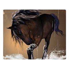 Beautiful Horse With Water Splash Double Sided Flano Blanket (large) 