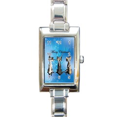 Merry Chrsitmas Rectangle Italian Charm Watches by FantasyWorld7