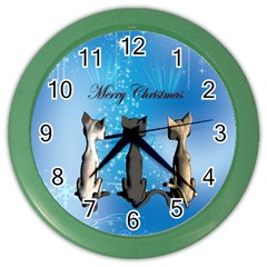 Merry Chrsitmas Color Wall Clocks by FantasyWorld7