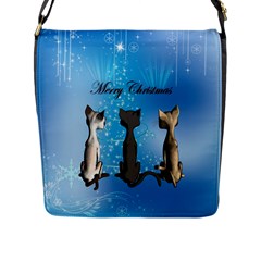 Merry Chrsitmas Flap Messenger Bag (l) 