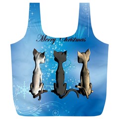 Merry Chrsitmas Full Print Recycle Bags (l) 