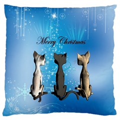 Merry Chrsitmas Large Flano Cushion Cases (two Sides)  by FantasyWorld7