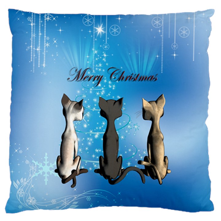 Merry Chrsitmas Large Flano Cushion Cases (Two Sides) 