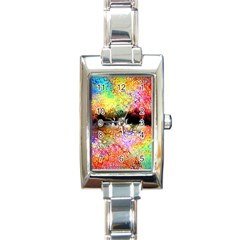 Colorful Tree Landscape Rectangle Italian Charm Watches