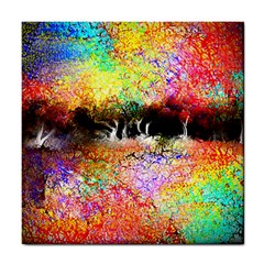 Colorful Tree Landscape Tile Coasters by digitaldivadesigns