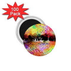 Colorful Tree Landscape 1 75  Magnets (100 Pack) 